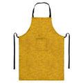 Yellow Knitted Pattern Print Bib Apron With Pocket