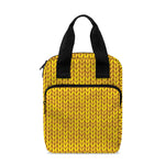 Yellow Knitted Pattern Print Bible Tote Bag