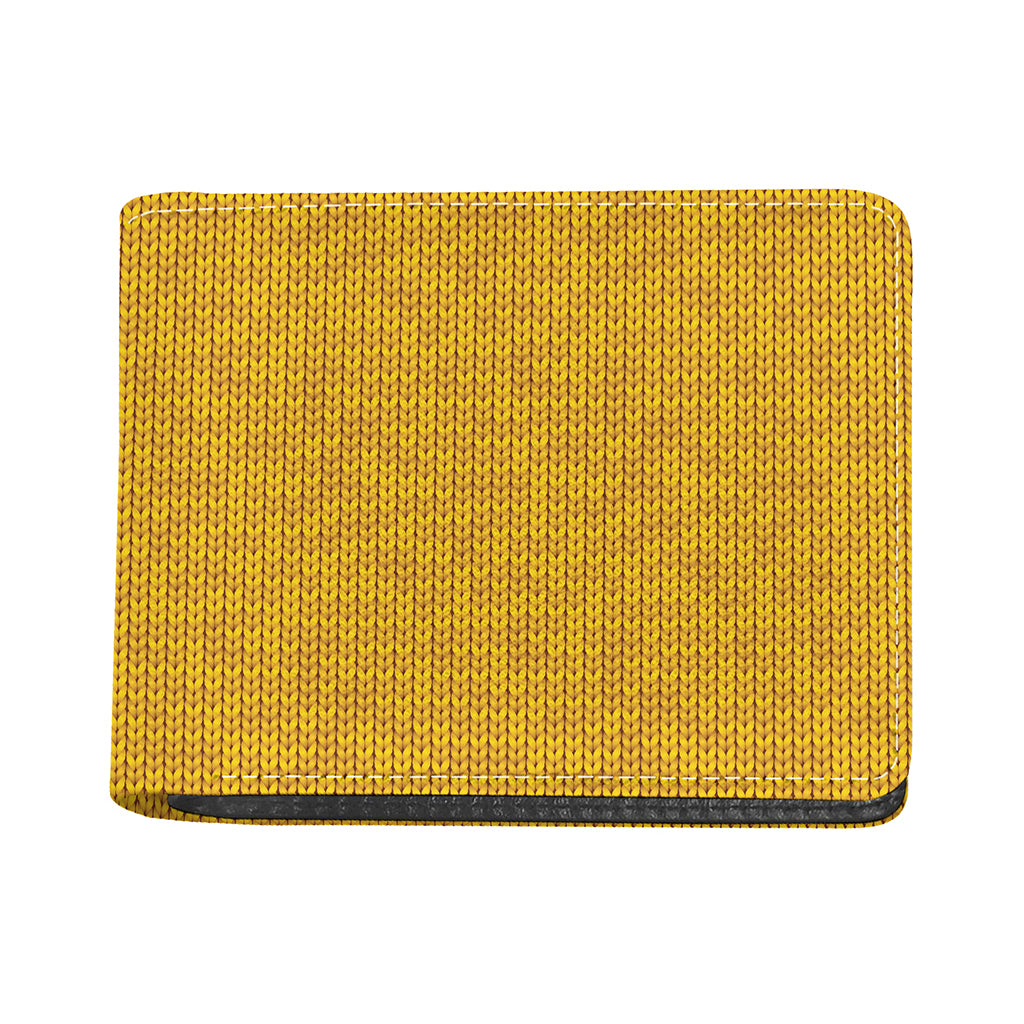 Yellow Knitted Pattern Print Bifold Wallet