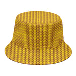 Yellow Knitted Pattern Print Bucket Hat