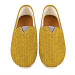 Yellow Knitted Pattern Print Casual Shoes