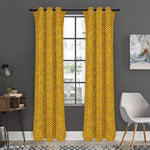 Yellow Knitted Pattern Print Curtain