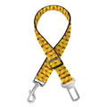 Yellow Knitted Pattern Print Dog Seat Belt
