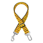 Yellow Knitted Pattern Print Dog Seat Belt