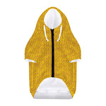 Yellow Knitted Pattern Print Dog Zip Up Hoodie