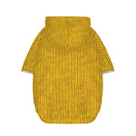 Yellow Knitted Pattern Print Dog Zip Up Hoodie