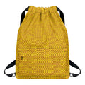Yellow Knitted Pattern Print Drawstring Backpack