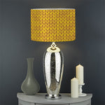 Yellow Knitted Pattern Print Drum Lamp Shade