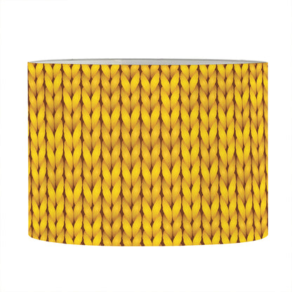 Yellow Knitted Pattern Print Drum Lamp Shade