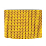 Yellow Knitted Pattern Print Drum Lamp Shade