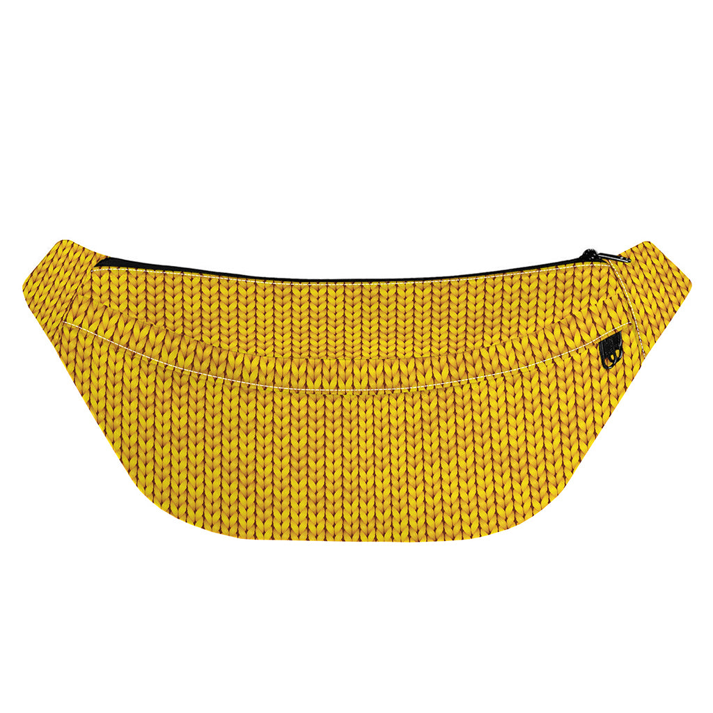 Yellow Knitted Pattern Print Fanny Pack