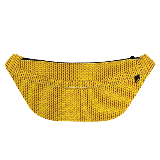 Yellow Knitted Pattern Print Fanny Pack
