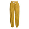Yellow Knitted Pattern Print Fleece Lined Knit Pants