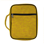 Yellow Knitted Pattern Print Front Pocket Bible Bag