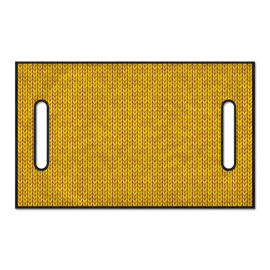 Yellow Knitted Pattern Print Golf Cart Seat Cover