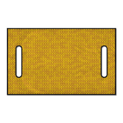 Yellow Knitted Pattern Print Golf Cart Seat Cover