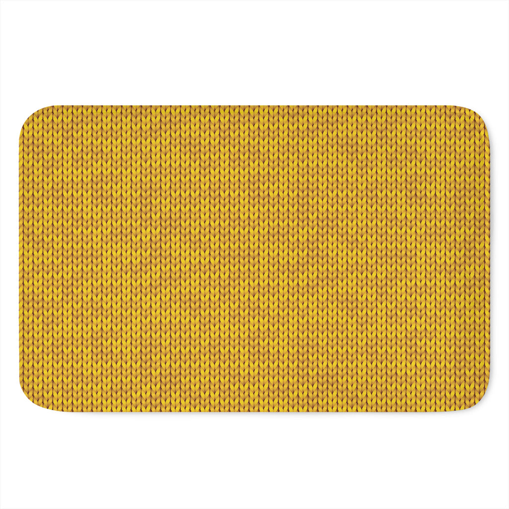 Yellow Knitted Pattern Print Indoor Door Mat