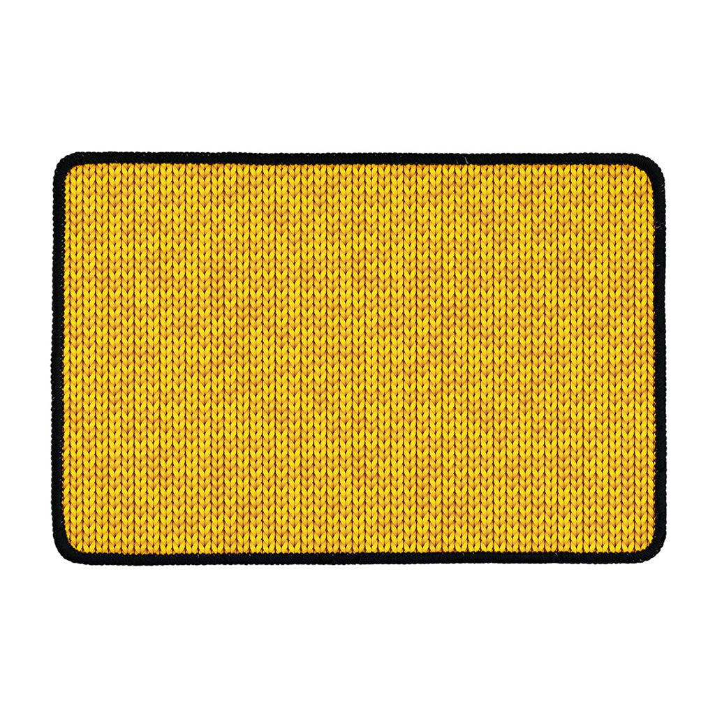Yellow Knitted Pattern Print Kitchen Mat