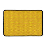 Yellow Knitted Pattern Print Kitchen Mat