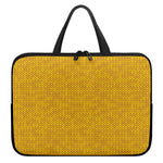 Yellow Knitted Pattern Print Laptop Sleeve With Handle