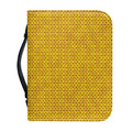 Yellow Knitted Pattern Print Leather Bible Cover