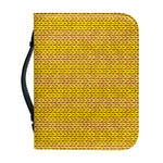 Yellow Knitted Pattern Print Leather Bible Cover