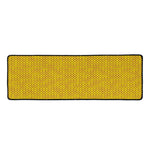 Yellow Knitted Pattern Print Long Kitchen Mat