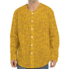 Yellow Knitted Pattern Print Long Sleeve Baseball Jersey