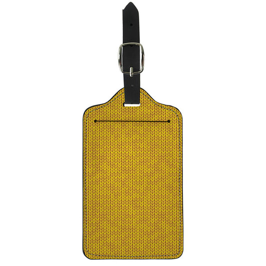 Yellow Knitted Pattern Print Luggage Tag