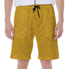 Yellow Knitted Pattern Print Men's Beach Shorts