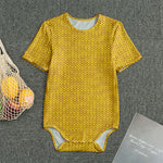 Yellow Knitted Pattern Print Men's Bodysuit