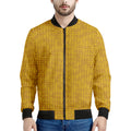 Yellow Knitted Pattern Print Men's Bomber Jacket