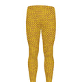 Yellow Knitted Pattern Print Men's Leggings