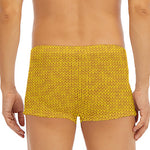 Yellow Knitted Pattern Print Men's Short Boxer Briefs