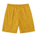Yellow Knitted Pattern Print Men's Swim Trunks