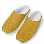 Yellow Knitted Pattern Print Mesh Casual Shoes