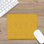 Yellow Knitted Pattern Print Mouse Pad