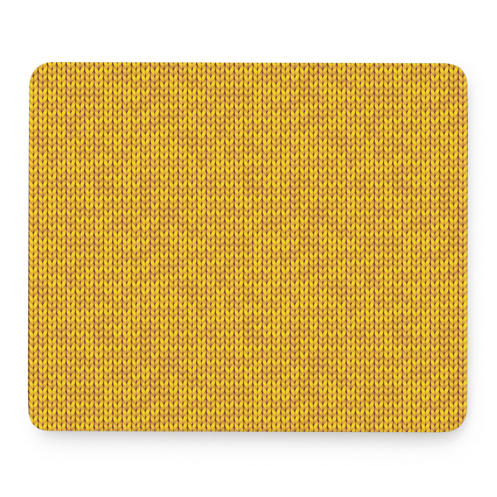 Yellow Knitted Pattern Print Mouse Pad