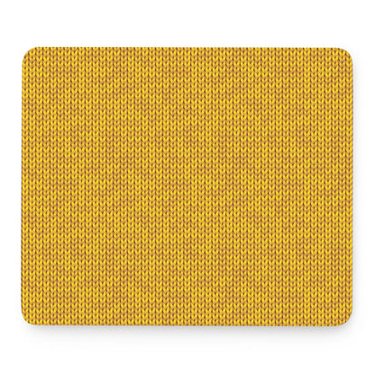 Yellow Knitted Pattern Print Mouse Pad