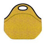 Yellow Knitted Pattern Print Neoprene Lunch Bag