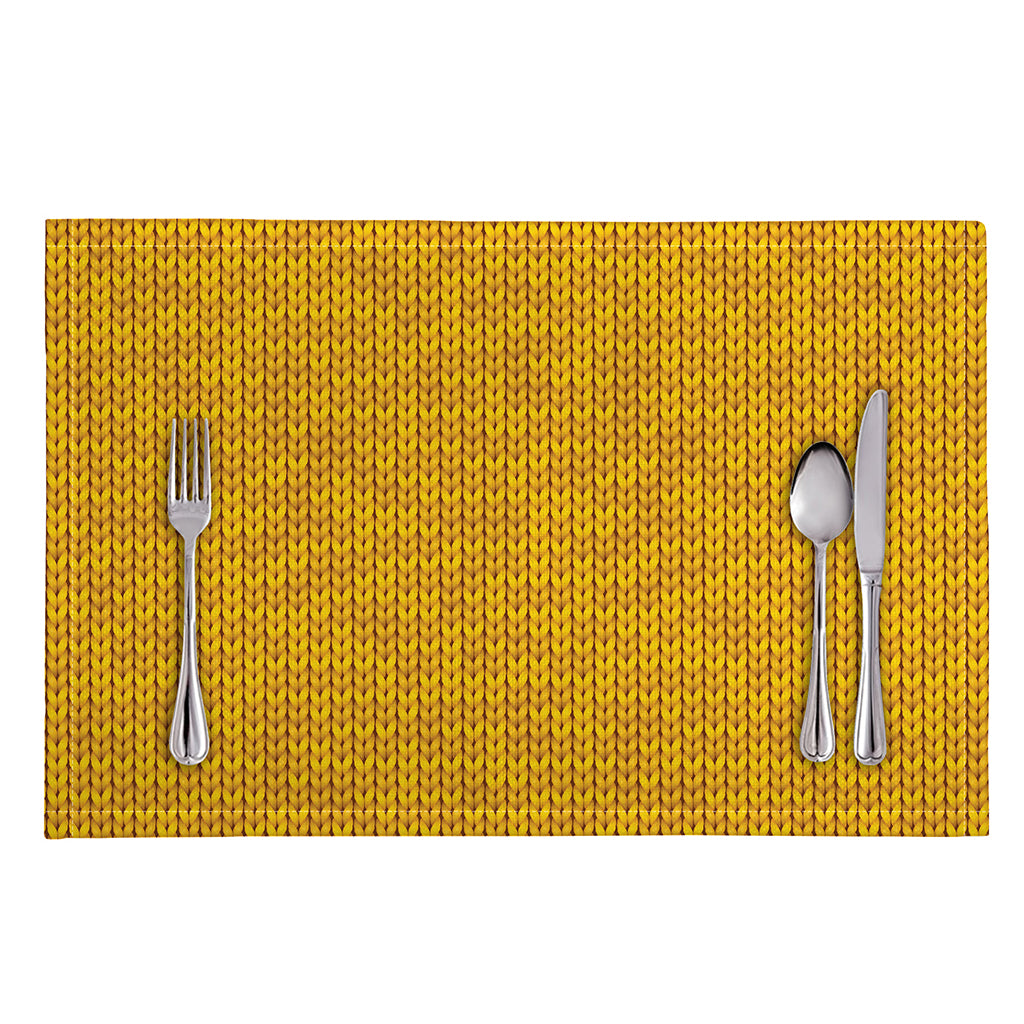 Yellow Knitted Pattern Print Placemat