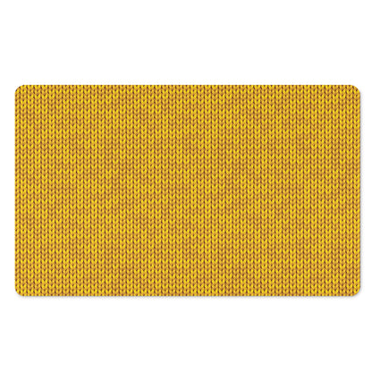 Yellow Knitted Pattern Print Polyester Doormat