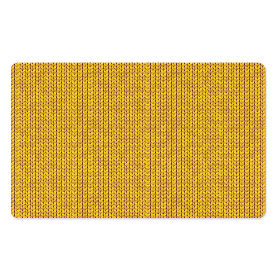 Yellow Knitted Pattern Print Polyester Doormat