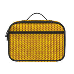 Yellow Knitted Pattern Print Portable Lunch Bag