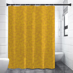 Yellow Knitted Pattern Print Premium Shower Curtain