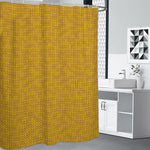 Yellow Knitted Pattern Print Premium Shower Curtain