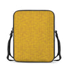 Yellow Knitted Pattern Print Rectangular Crossbody Bag