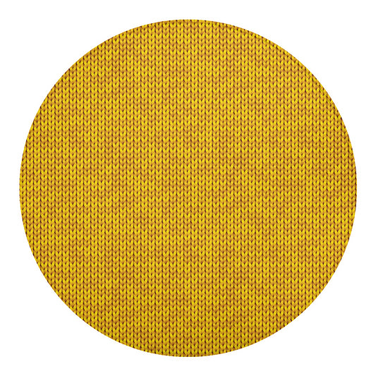 Yellow Knitted Pattern Print Round Blanket