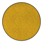 Yellow Knitted Pattern Print Round Floor Mat