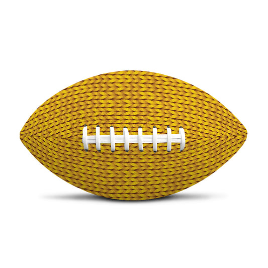 Yellow Knitted Pattern Print Rugby Ball